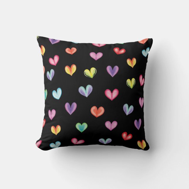 Colourful Hearts Pattern Cushion (Front)