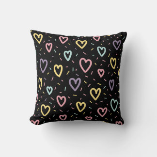 Colourful Hearts Pattern Cushion