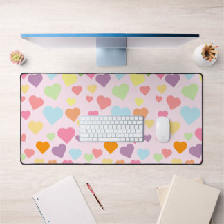 Colourful Hearts Pattern  Desk Mat