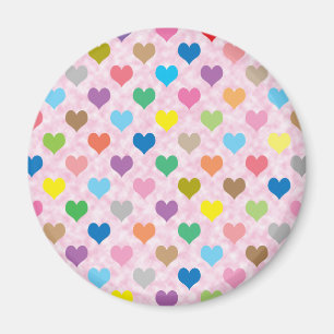 Colourful hearts pattern magnet