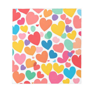 Colourful Hearts Pattern Notepad