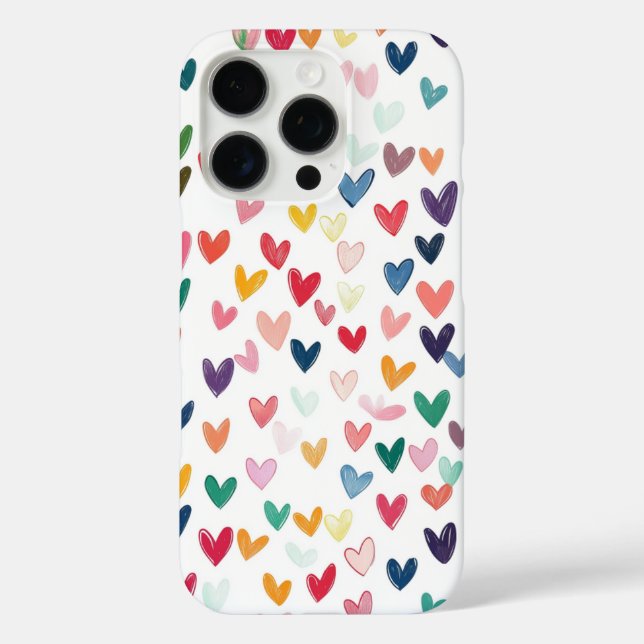 Colourful Hearts Phone Case (Back)