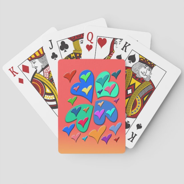 Colourful Hearts Playing Cards (Back)
