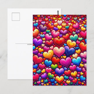 Colourful hearts, Postcrossing Postcard