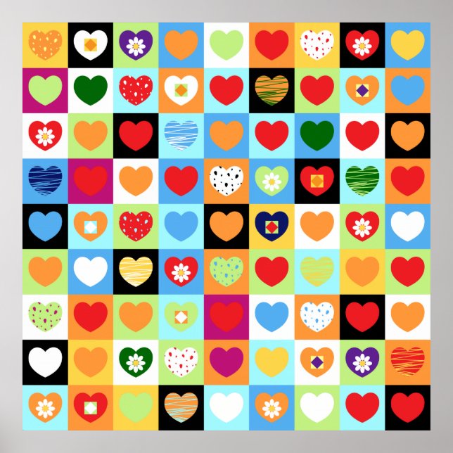 Colourful hearts, poster (Front)