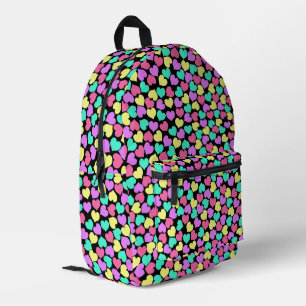 Colourful Hearts Printed Backpack