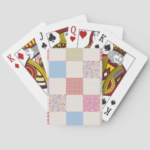 Colourful hearts quilt pattern playing cards