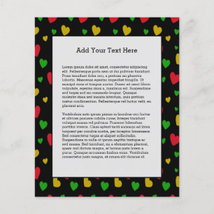 Colourful Hearts Red Green Yellow Valentines Day Flyer