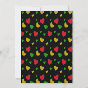 Colourful Hearts Red Green Yellow Valentines Day Invitation