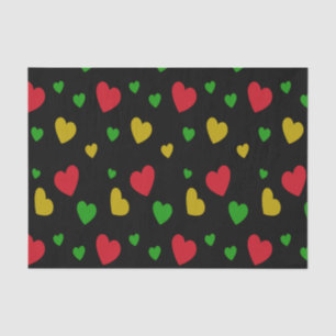 Colourful Hearts Red Green Yellow Valentines Day Tissue Paper