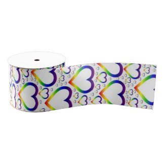 Colourful Hearts Ribbon Grosgrain Ribbon
