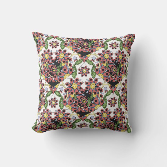 Colourful Hearts, Seamless Romantic Pattern. Cushion (Front)