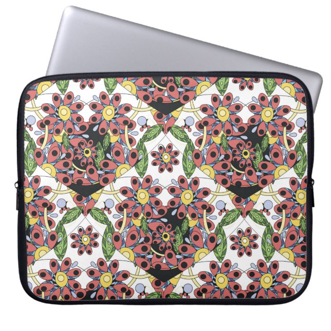 Colourful Hearts, Seamless Romantic Pattern. Laptop Sleeve (Front)