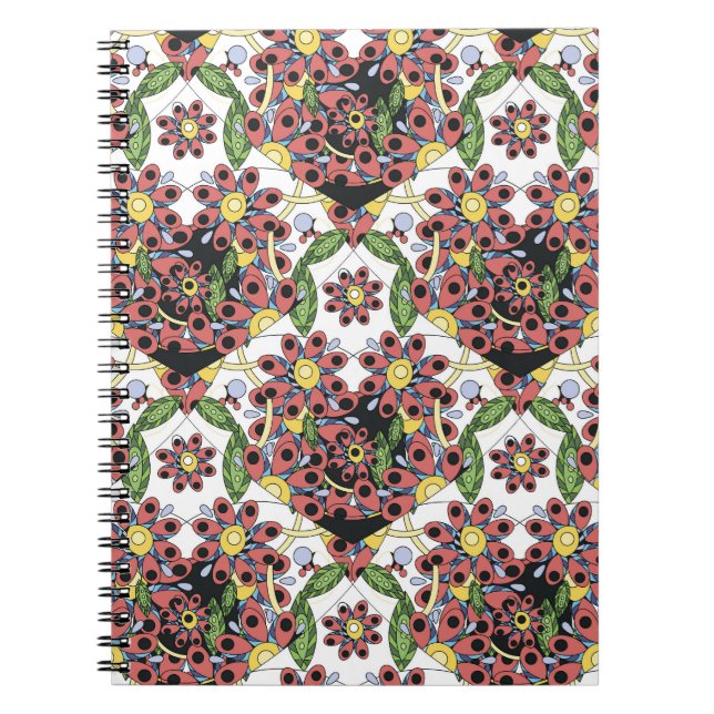 Colourful Hearts, Seamless Romantic Pattern. Notebook (Front)