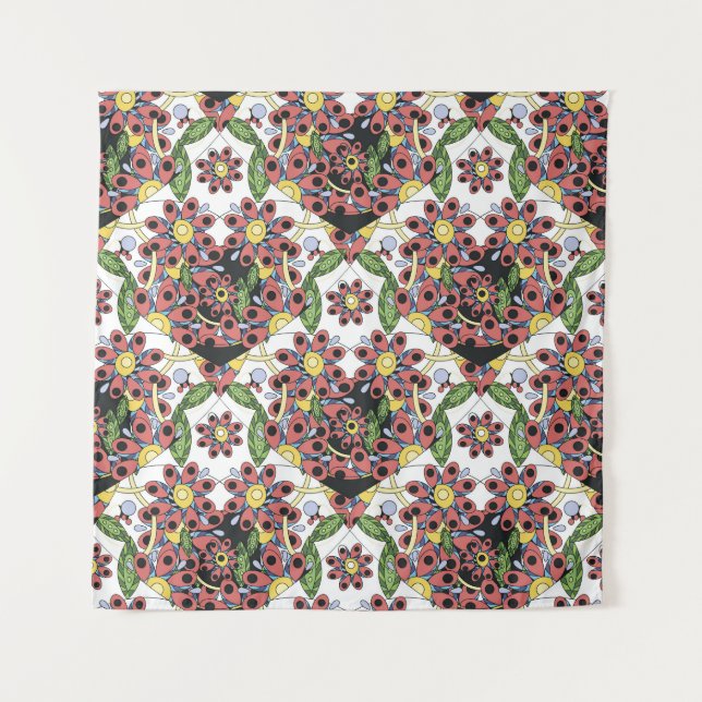 Colourful Hearts, Seamless Romantic Pattern. Tapestry (Front)