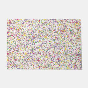Colourful Hearts Splatter Paint, Abstract Doormat