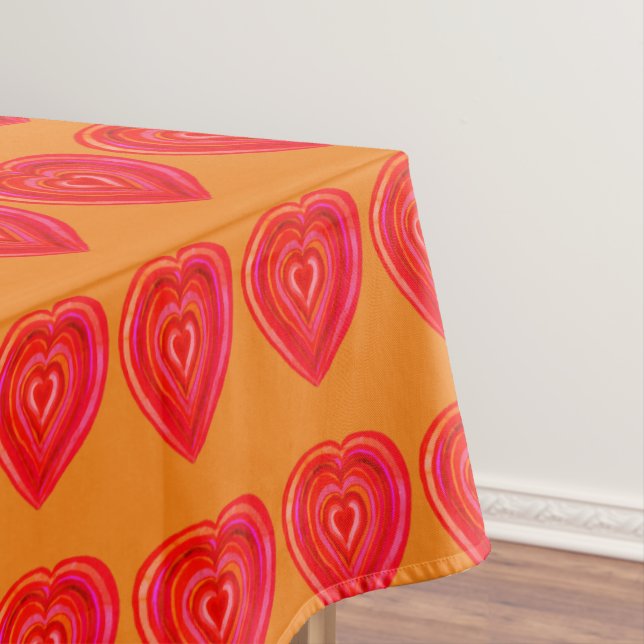Colourful hearts tablecloth (In Situ)