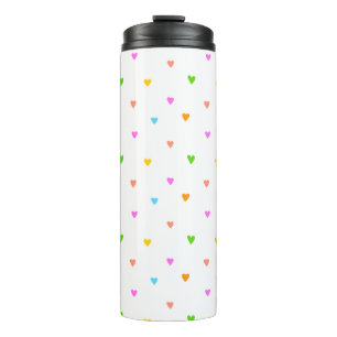 Colourful hearts thermal tumbler