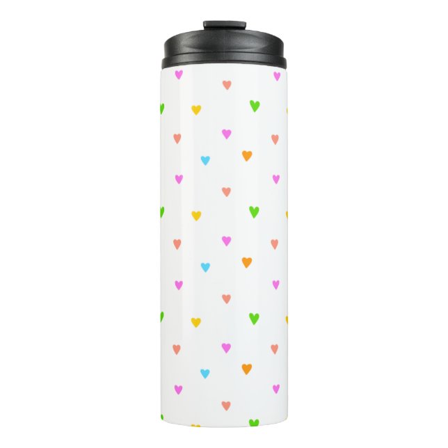 Colourful hearts thermal tumbler (Front)