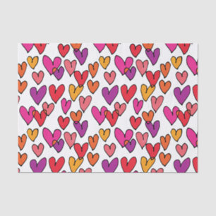 Colourful Hearts Tissue Paper