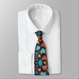 Colourful hearts, Valentine art Tie