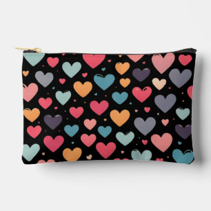 Colourful hearts valentine's day accessory pouch