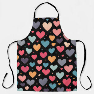 Colourful hearts valentine's day apron