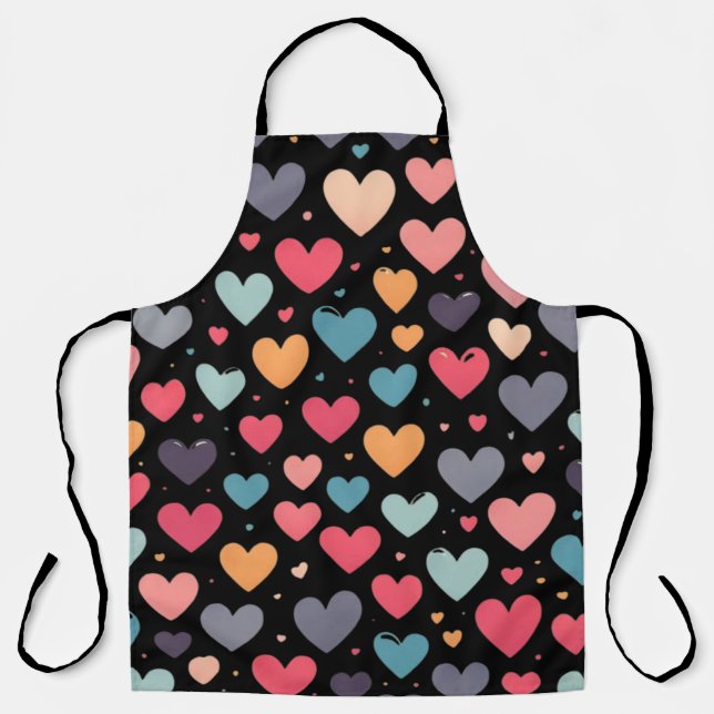 Colourful hearts valentine's day  apron (Front)