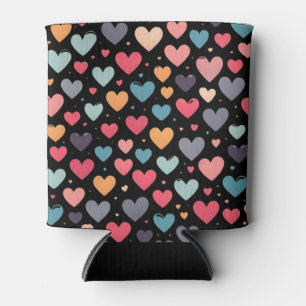 Colourful hearts valentine's day  can cooler