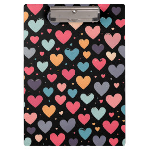 Colourful hearts valentine's day clipboard