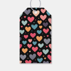 Colourful hearts valentine's day gift tags
