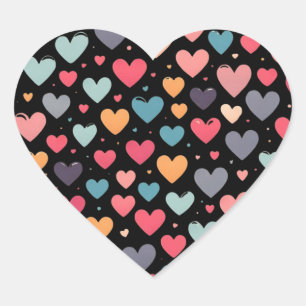 Colourful hearts valentine's day heart sticker
