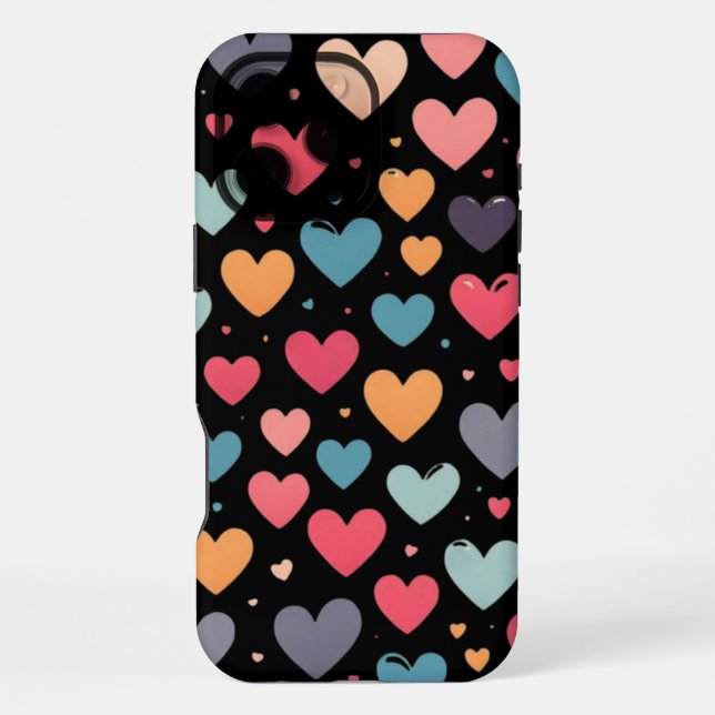 Colourful hearts valentine's day  iPhone case (Back)