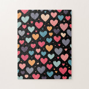 Colourful hearts valentine's day jigsaw puzzle