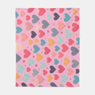 Colourful hearts valentine's day Mug Fleece Blanket