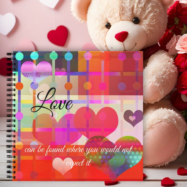 Colourful Hearts Valentine's Day Notebook (A romantic hearts notebook featuring a colorful heart pattern. Great for Valentine's Day)