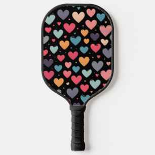 Colourful hearts valentine's day pickleball paddle