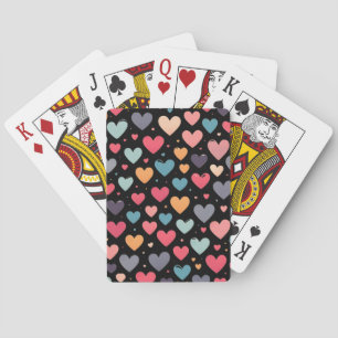 Colourful hearts valentine's day playing cards