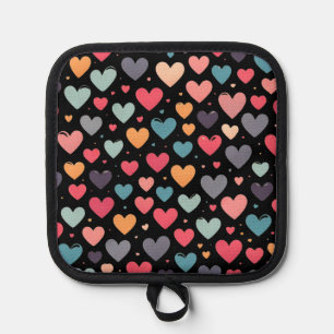 Colourful hearts valentine's day pot holder