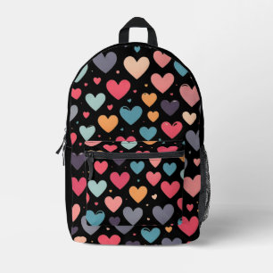 Colourful hearts valentine's day printed backpack
