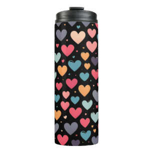 Colourful hearts valentine's day thermal tumbler