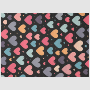 Colourful hearts valentine's day tissue paper