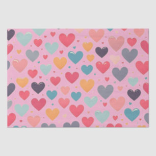 Colourful hearts valentine's day tissue paper