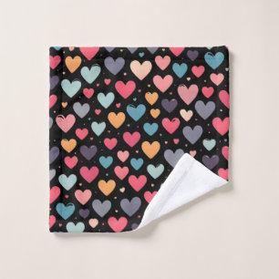 Colourful hearts valentine's day  wash cloth