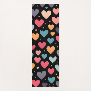 Colourful hearts valentine's day yoga mat
