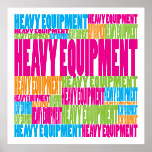 Colourful Heavy Equipment Poster