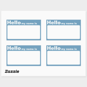 Colourful Hello My Name is Name Tag Stickers