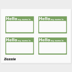 Colourful Hello My Name is Name Tag Stickers