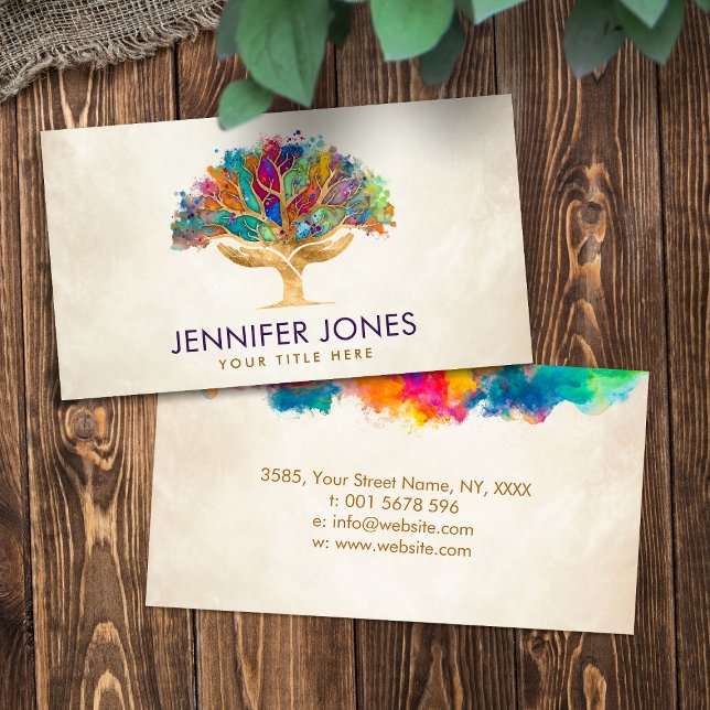 Colourful Helping Hands Tree  Business Card (Creator Uploaded)