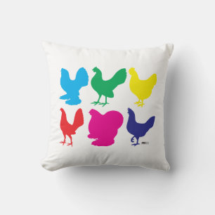 Colourful Hens Cushion